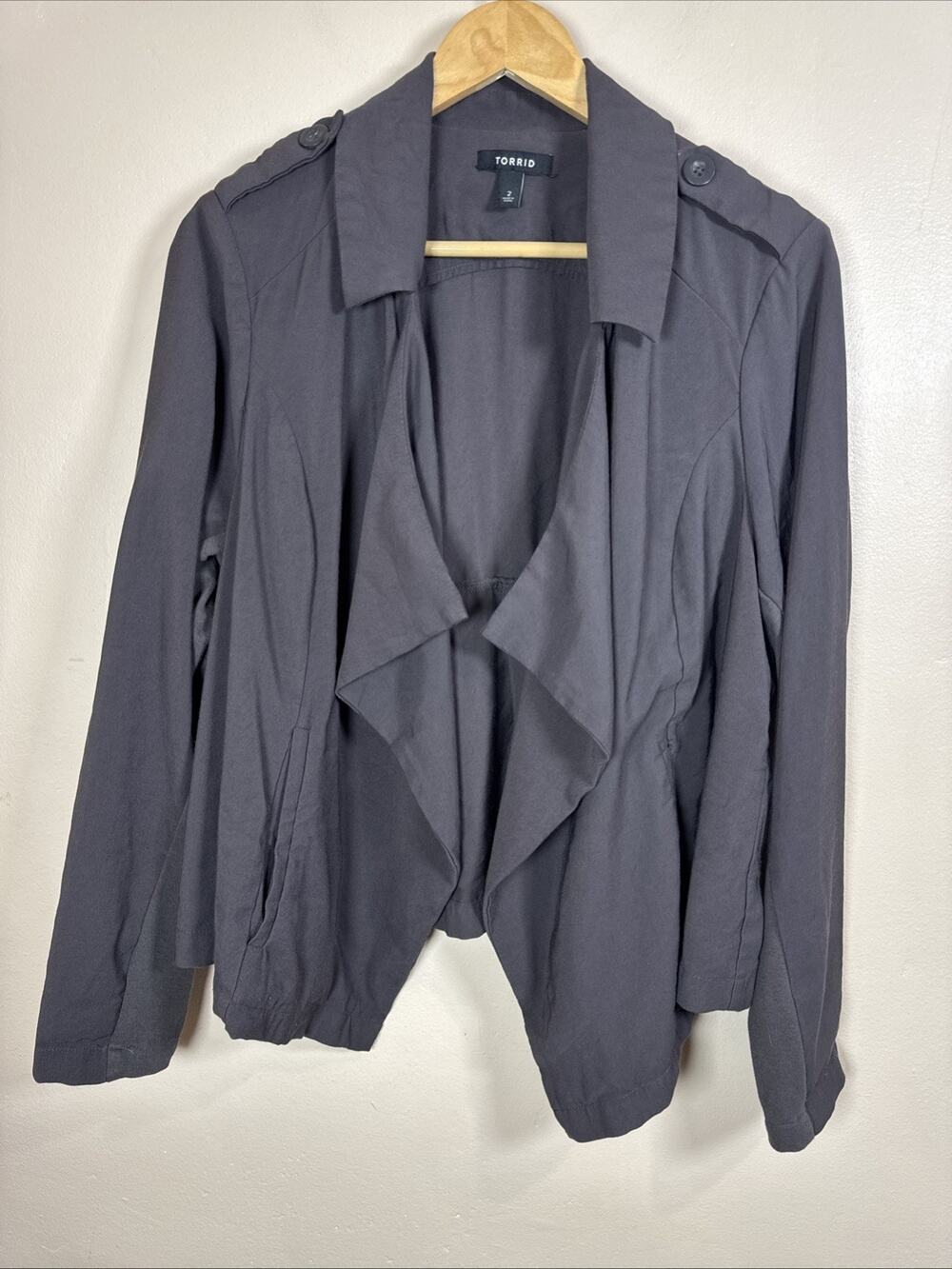 Torrid Womens Open Front Blazer Jacket 2X Stretch Lightweight Casual Plus Size